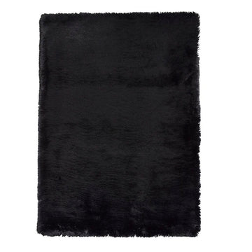 Black Extra Super Soft Shaggy Luxury Floor Rug 8cm Long Pile